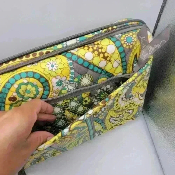 Vera Bradley Retired Lemon Parfait Turquoise Paisley Mini Computer, Crossbody! - Picture 10 of 14